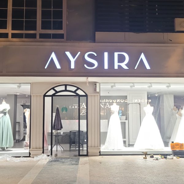 AYSIRA Gelinlik Işıklı Kutu Harf Tabela ve Cephe Aydınlatması