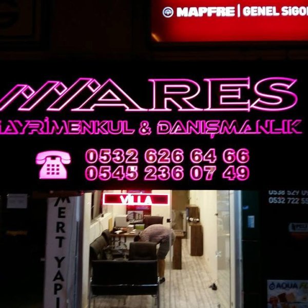 Mares Gayrimenkul & Danışmanlık Özel Işıklı Kutu Harf Tabela Uygulamamız