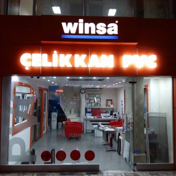 Çelikkan PVC Winsa Bayi Komple Cephe ve Işıklı Tabela Uygulamamız